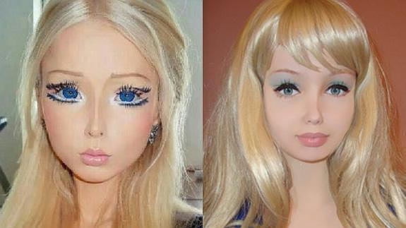 A la izquierda Valeria Lukyanova, a la derecha Lolita Richi.