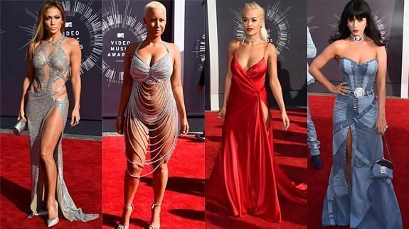 Jennifer López, Amber Rose, Rita Ora y Katy Perry de izquierda a derecha.