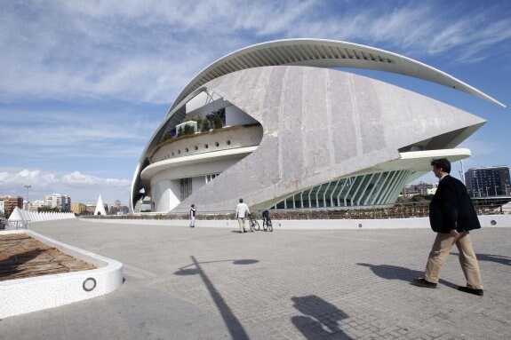 El Palau de les Arts, diseñado por Santiago Calatrava, sin trencadís. :: irene marsilla