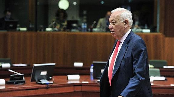 El ministro Margallo, en un acto en Bruselas.