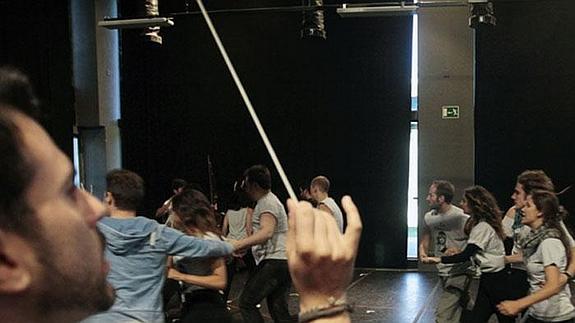 Ensayo de una obra en Les Arts.