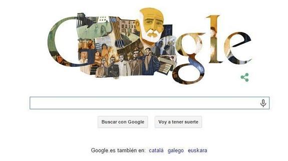 Google dedica su doodle a Francisco Giner de los Ríos.