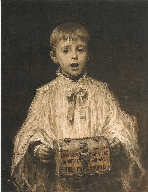 'Monaguillo', acuarela de José Benlliure Gil (1890).
