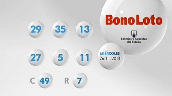 Combinación ganadora de la Bonoloto de hoy miércoles 26 de noviembre. Números premiados y resultado