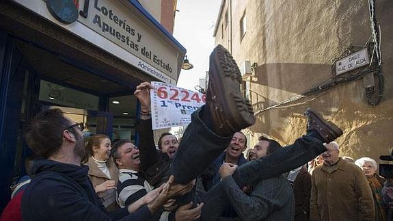 Celebración por el Gordo de 2013 en Bailén (Jaén).