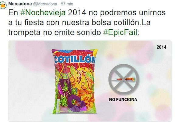 Mercadona retira sus bolsas de cotillón porque la trompeta no funciona