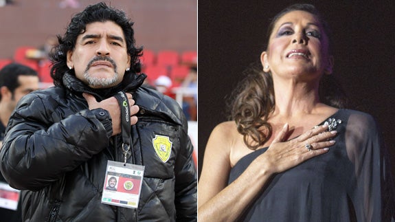 Diego Armando Maradona e Isabel Pantoja.