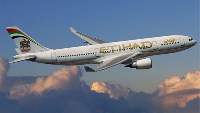 Avión de la compañía Emiratos Árabes Unidos Etihad.
