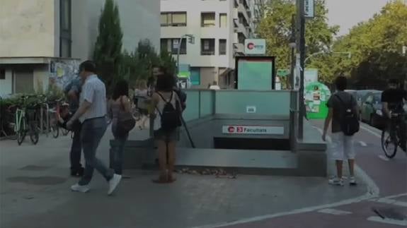 La estación de Facultats, en la Avenida Blasco Ibañez de Valencia.