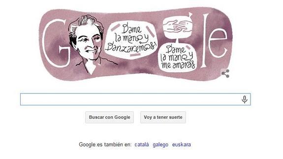 El doodle de Google sobre Gabriela Mistral.