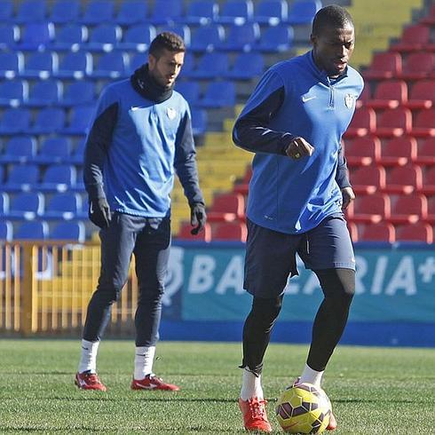 Diop y Camarasa, en un entrenamiento del Levante.