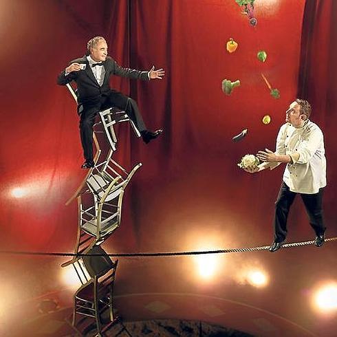 Ferran y Albert Adrià en un montaje fotográfico para Lavazza.