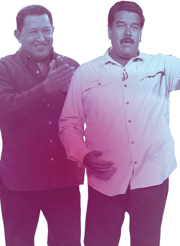 Nicolás Maduro y su antecesor, Hugo Chávez.