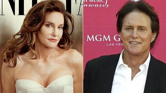 Bruce Jenner (d) muestra su nueva imagen (i).