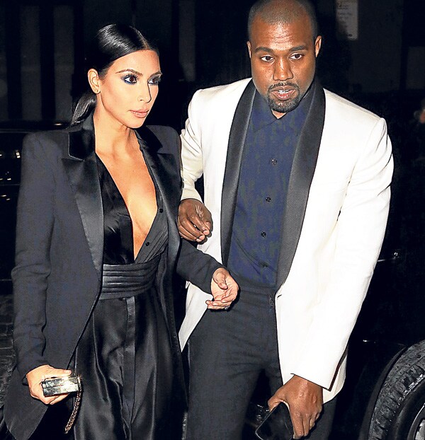 Kanye West y su esposa, Kim Kardashian.