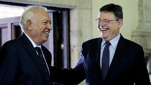 Margallo, junto a Puig en la toma de posesión de Moragues como delegado del Gobierno en la Comunitat.