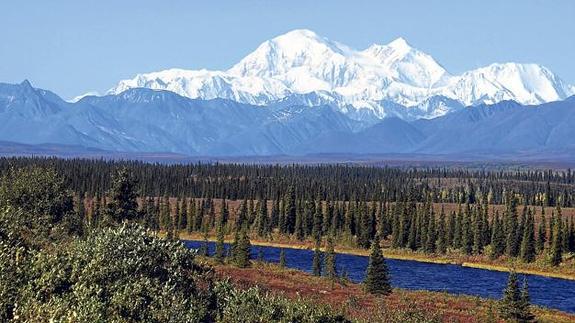 Vista del monte Denali, en Alaska.