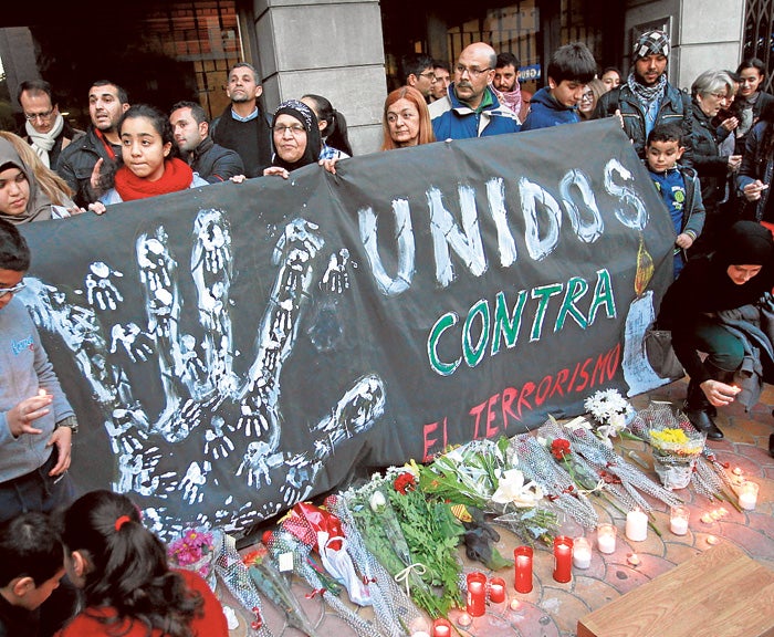 La Liga acudió en enero a un acto de condena en Valencia contra los atentados de Francia.