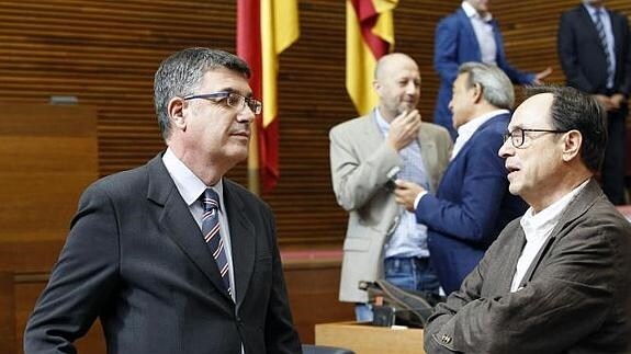El líder de Compromís, Enric Morera, y el conseller de Hacienda, Vicent Soler.