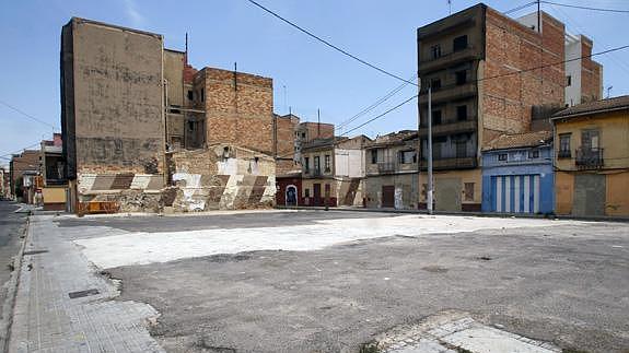 Edificios en el barrio del Cabanyal. 