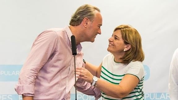 Alberto Fabra e Isabel Bonig, en un acto de campaña del PPCV.