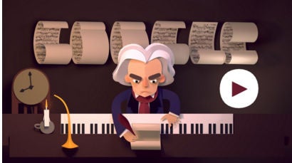 Beethoven pide ayuda para componer sus grandes obras: doodle de Google