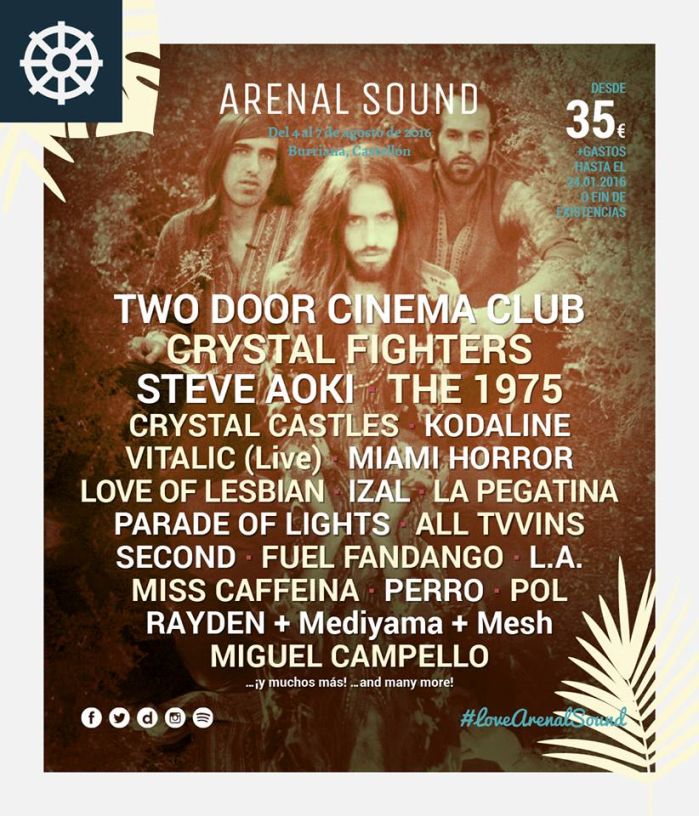 Cartel provisional del Arenal Sound.