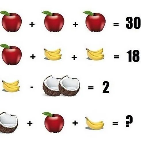 ¿Cuánto valen las manzanas, los plátanos y el coco? El último problema viral de internet