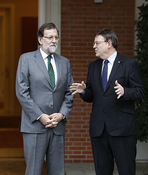 Rajoy, con Ximo Puig, en la Moncloa. 