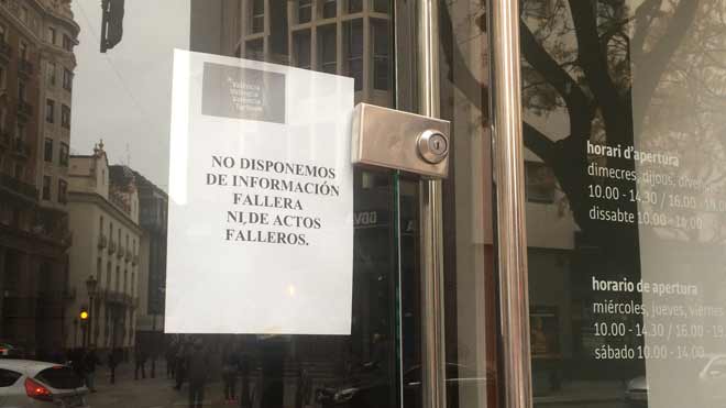 Oficina de Turismo de la Diputación: «No disponemos de información fallera»