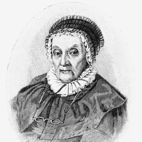 Retrato de Caroline Herschel.