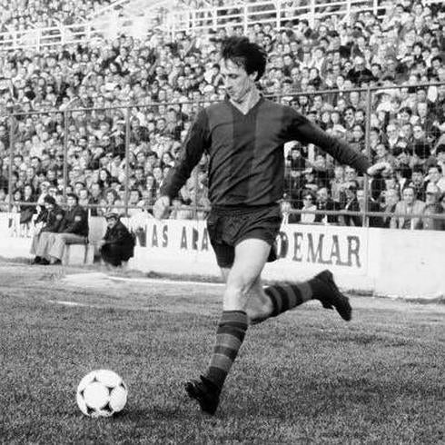 Cruyff en su etapa como jugador del Levante UD.