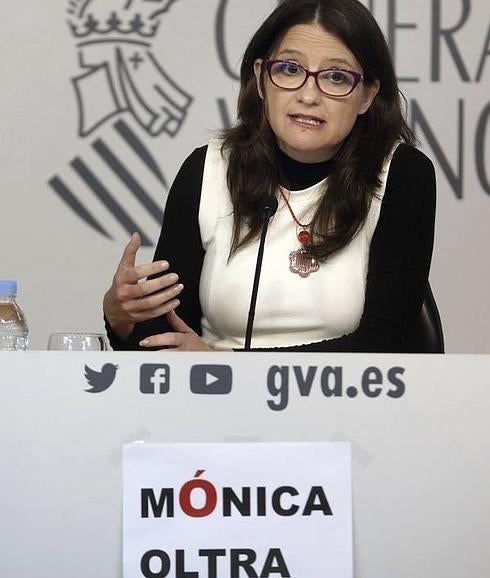 Oltra, durante la rueda de prensa de hoy.