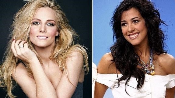 Las cantantes Edurne (i) y Lucía Pérez.