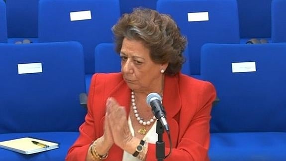 Rita Barberá, durante su declaración. 