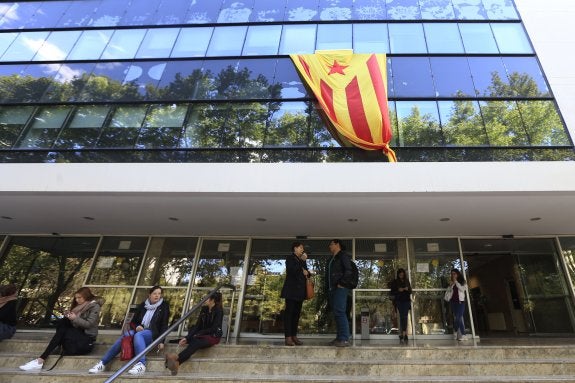 Estelada en la Universidad de Valencia