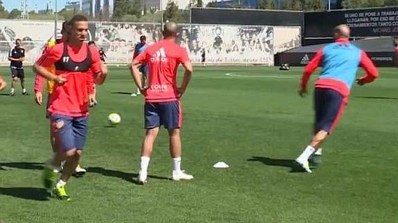 Entrenamiento de hoy del Valencia. 