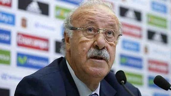 Del Bosque durante la rueda de prensa en la que ofreció la lista de convocados para la Eurocopa.