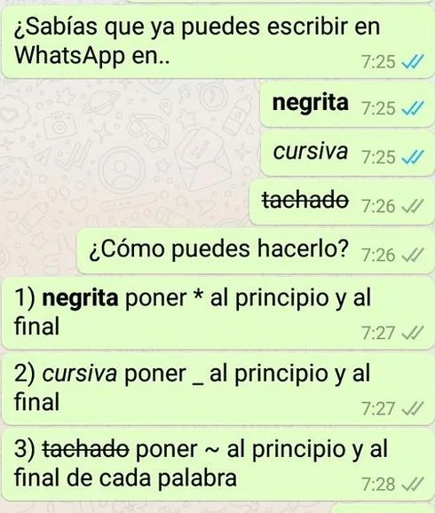 Cómo Poner Negrita Cursiva Y Tachado En Whatsapp Las Provincias 3390
