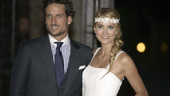 Feliciano López y Alba Carrillo en una imagen de su boda.