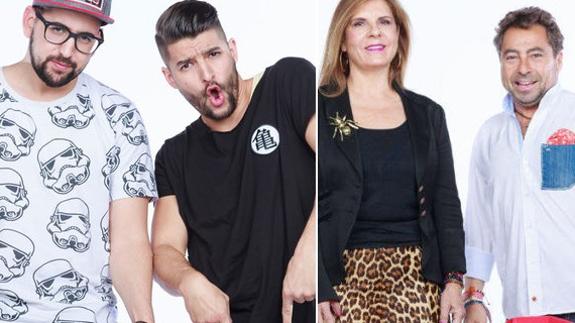 Nabil y Matías y Blanca y Pepe, las dos parejas finalistas de 'Pekín Express'.