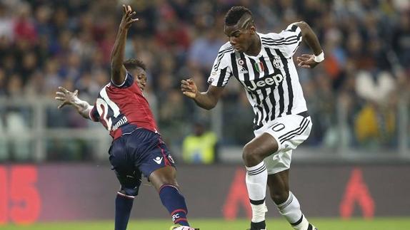 El jugador de la Juventus, Paul Pogba, en un partido de la Serie A frente al Bologna.