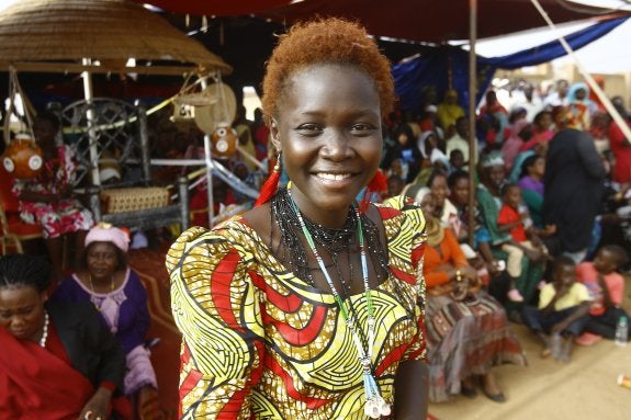 La reina de la belleza Natalina Yaqoub, de 23 años, en la última edición del Festival de la Cultura Nuba. 