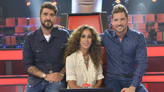 Antonio Orozco, Rosario Flores y David Bisbal.