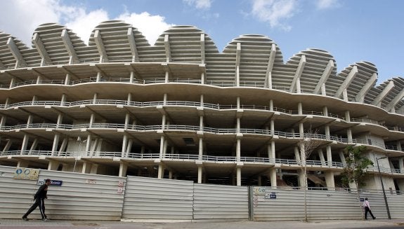 Proyecto estancado. La estructura del nuevo Mestalla todavía espera el impulso de Peter Lim. 