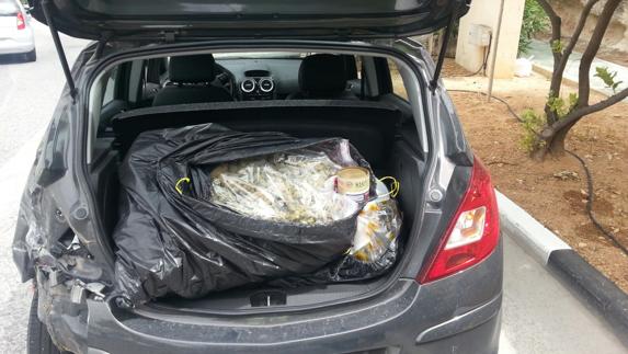 La droga se encontraba dentro de una bolsa de basura.