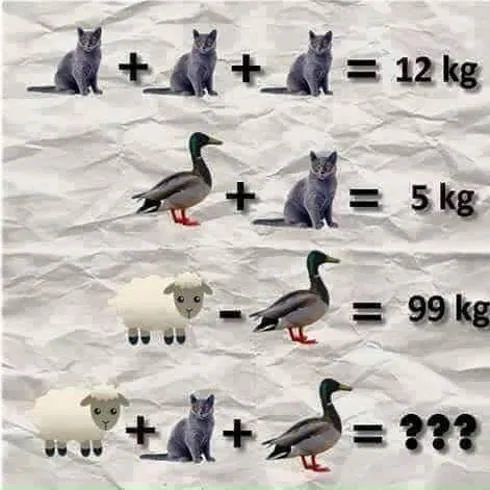 Solución al acertijo del peso de los animales
