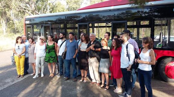 Los concejales y asesores del tripartito, en El Saler. 