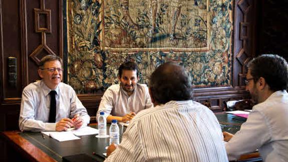 El president Puig y el conseller Marzà, en la reunión el pasado mes de agosto.