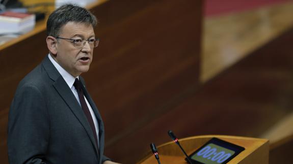 Ximo Puig, durante el debate.